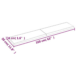 vidaXL Étagère murale 160x30x(2-4) cm bois de chêne massif non traité pas cher