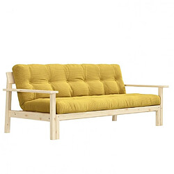 Inside 75 Canapé convertible futon UNWIND pin naturel coloris miel 130 x 190 cm.