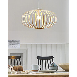 Beliani Lampe suspension HAVEL Coton ciré Bois clair