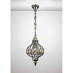 Luminaire Center Suspension Marisa Laiton antique 1 ampoule 62cm