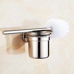 Universal Porte-brosse de toilette en acier inoxydable Porte-brosse miroir mural durable Set Porte-brosses Accessoires de salle de bains(Argent)