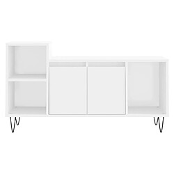 Acheter vidaXL Meuble TV Blanc 100x35x55 cm Bois d'ingénierie