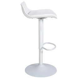 Decoshop26 Tabouret de bar x1 avec repose-pieds hauteur réglable desing moderne en PVC blanc et métal blanc 10_0004537 pas cher