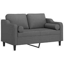 Avis Maison Chic Canapé 2 places avec oreillers,Sofa de Salon,Canapé droit gris foncé 120 cm tissu -GKD252872