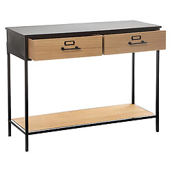 Pegane Console en bois et métal coloris naturel /noir - longueur 112 x profondeur 38 x hauteur 84,5 cm