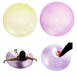 2x Ballon à Bulles Gonflable Ballon à Bulles Extérieur Fête Jaune + Violet S