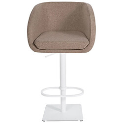 Avis Decoshop26 Tabouret de bar chaise haute x1 avec revêtement en feutrine taupe base métal carrée blanc 10_0004879