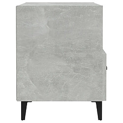 Acheter Maison Chic Table de chevet Table de Nuit Meuble de Rangement Gris béton Bois d'ingénierie