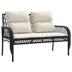 Avis vidaXL Salon de jardin 4 pcs avec coussins noir résine tressée