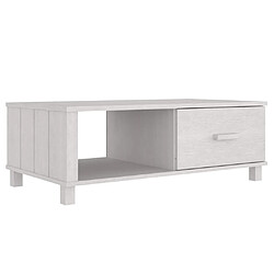 Maison Chic Table basse,Table Console Table d'appoint, Table pour salon HAMAR Blanc 100x55x35 cm Bois massif de pin -MN55141