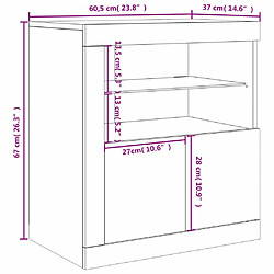 vidaXL Buffet avec lumières LED noir 60,5x37x67 cm pas cher