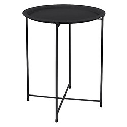 ML DESIGN MODERN LIVING Table d'appoint ronde Ø 46x51 cm Anthracite en métal avec plateau ML-Design