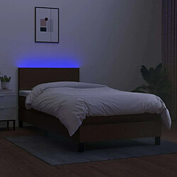 Avis Maison Chic Lit adulte- Lit + matelas,Sommier à lattes de lit et matelas et LED Marron foncé 80x200cm -GKD61386