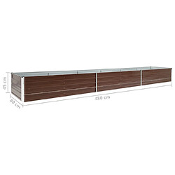 Acheter vidaXL Lit surélevé de jardin Acier galvanisé 480x80x45 cm Marron