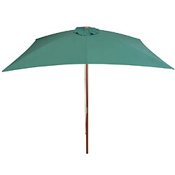 Helloshop26 Parasol mobilier de jardin avec poteau en bois 200 x 300 cm vert 02_0008139