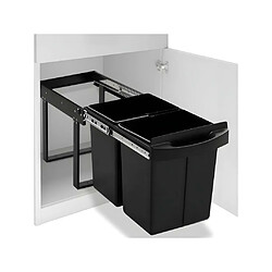 Avis Vente-Unique Poubelle amovible de cuisine fermeture en douceur 48 litres noir 02_0006061