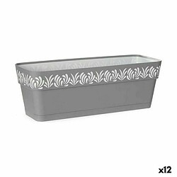 Jardinière auto-arrosante Stefanplast Gaia Gris Plastique 49,5 x 17 x 19 cm (12 Unités)