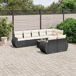 Maison Chic Salon de jardin 9 pcs avec coussins | Ensemble de Table et chaises | Mobilier d'Extérieur noir résine tressée -GKD42571