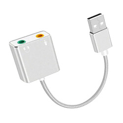 Acheter Adaptateur audio Carte son externe stéréo USB pour casque 3,5 mm, blanc