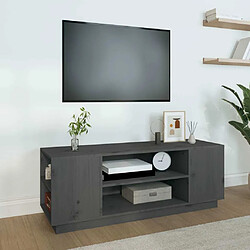 Maison Chic Meuble TV scandinave - Banc TV pour salon Gris 110x35x40,5 cm Bois de pin massif -MN10360