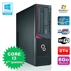 PC Fujitsu E720 E85+ SFF Core I3-4130 3.4GHz 8Go 2000Go Graveur WIFI W7 - Occasion