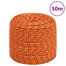 vidaXL Corde de bateau Orange 6 mm 50 m Polypropylène