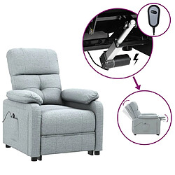 vidaXL Fauteuil inclinable électrique Gris clair Tissu