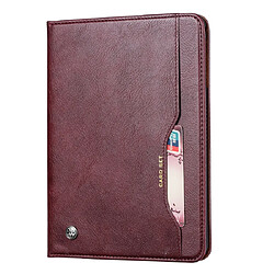 Wewoo Housse Étui Coque Pour iPad 10.2 Malaxer la texture de la peau en cuir à rabat horizontal avec cadre photo et porte-cartes et fentes cartes et portefeuille vin rouge