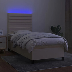 Acheter Sommier à lattes,Cadre à lattes de lit et matelas et LED pour Adulte Crème 80x200 cm Tissu -MN15947