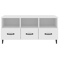 Acheter vidaXL Meuble TV Blanc 102x35x50 cm Bois d'ingénierie