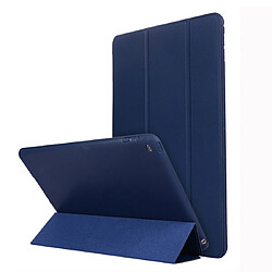 Wewoo Housse Étui Coque Pour iPad 10,2 pouces TPU Horizontal en cuiravec support à trois rabats Bleu