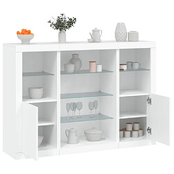 Maison Chic Lot de 3 Commode Buffet - Meuble de rangements avec lumières LED blanc bois d'ingénierie -GKD29590