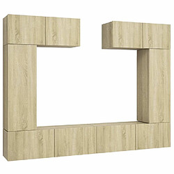 Maison Chic Ensemble de meubles TV 6 pcs | Banc TV Moderne pour salon | Meuble de Rangement - Chêne sonoma Aggloméré -MN57340