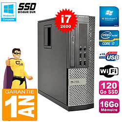 PC DELL 990 SFF Core I7-2600 Ram 16Go Disque 120Go SSD Graveur Wifi W7 - Occasion