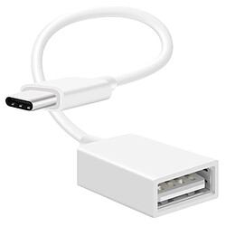 Adaptateur Câble OTG USB-C vers USB Longueur 15cm Max Excell Blanc