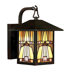 Elstead Lighting Applique murale extérieur Inglenook Verre Tiffany Bronze