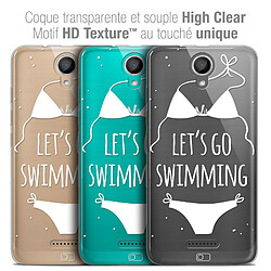 Caseink Coque Housse Etui Wiko Harry (5 ) [Crystal Gel HD Collection Summer Design Let's Go Swim - Souple - Ultra Fin - Imprimé en France]