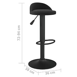 vidaXL Tabouret de bar Noir Velours pas cher