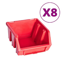 vidaXL Kit de bacs de stockage et panneaux muraux 39 pcs Rouge et noir