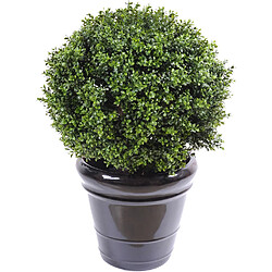 Pegane Plante artificielle haute gamme Spécial extérieur / Buis artificiel boule UV - Dim : H.72 x D.60 cm