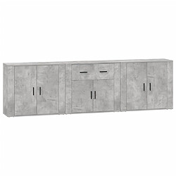 Acheter vidaXL Buffets 3 pcs gris béton bois d'ingénierie