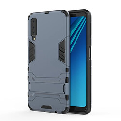 Wewoo Coque antichoc PC + TPU pour Galaxy A7 (2018), avec support (bleu marine)