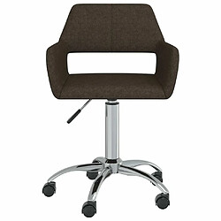 vidaXL Chaises pivotantes à manger lot de 2 marron foncé tissu