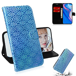 Wewoo Housse Coque Pour Huawei P Smart Z / Y9 Prime 2019 Couleur unie Boucle magnétique colorée Flip horizontal en cuir PU avec support et fentes cartes et portefeuille et lanière bleu