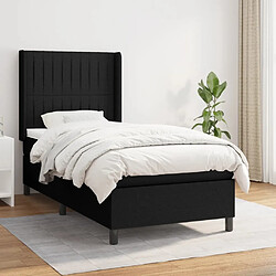 Maison Chic Lit Adulte - Lit simple Lit à sommier tapissier avec matelas moelleux - Meuble de Chambre - Noir 90x190 cm Tissu -MN97215