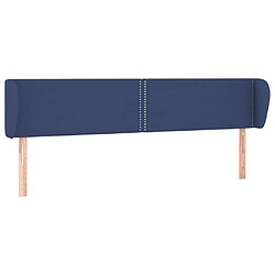 Maison Chic Tête de lit scandinave avec oreilles,meuble de chambre Bleu 203x23x78/88 cm Tissu -MN60889