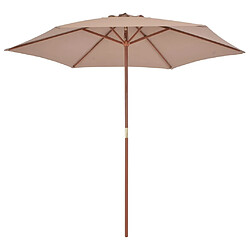 Maison Chic Parasol Jardin | Parasol avec mat en bois 270 cm Taupe - GKD46040