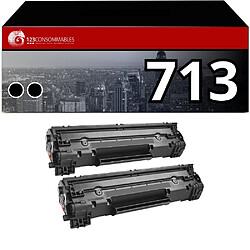 123Consommables Pack toner compatible Canon 713 Noir Lot de 2