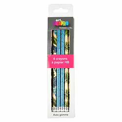 Paris Prix Lot de 6 Crayons à Papier Jardin d'Eden 19cm Multicolore