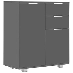 Maison Chic Commode Buffet - Meuble de rangement Gris brillant 71x35x80 cm Bois d'ingénierie -GKD98416